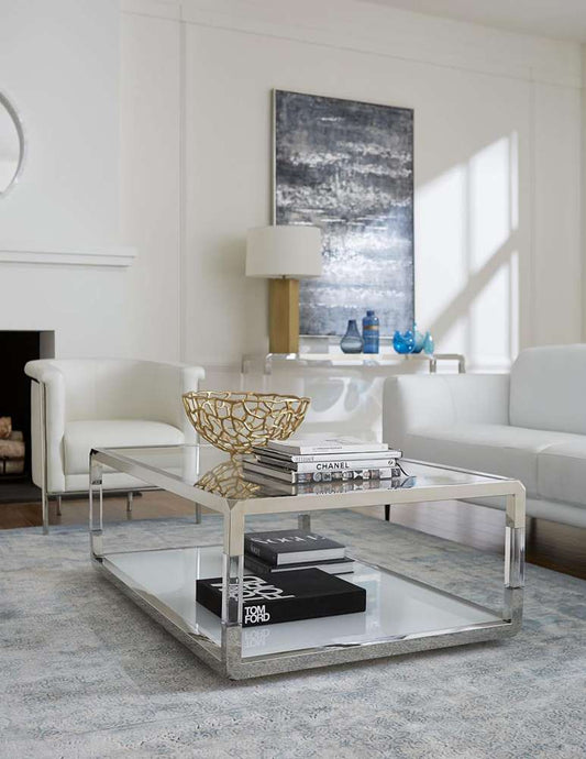 Modus Furniture - Jasper Coffee Table in Acrylic/White Glass/PSS - 8YW421 veiw 2