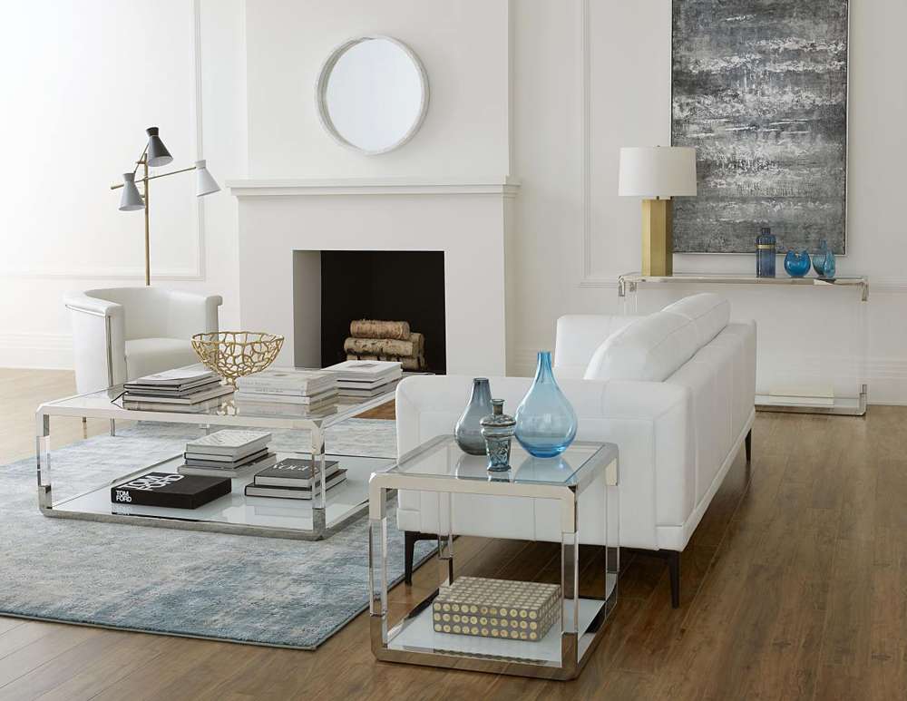 Modus Furniture - Jasper Console Table in Acrylic/White Glass/PSS - 8YW423 veiw 2