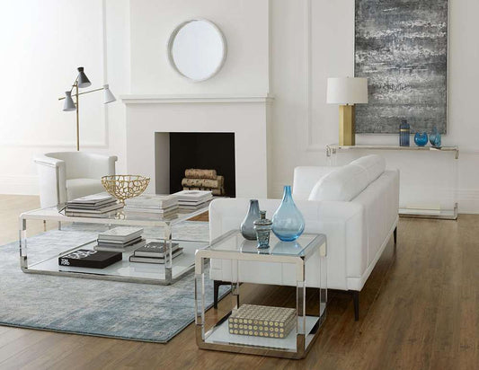 Modus Furniture - Jasper Square Coffee Table in Acrylic/White Glass/PSS - 8YW421BB veiw 2