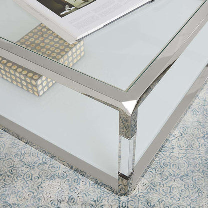 Modus Furniture - Jasper Square Coffee Table in Acrylic/White Glass/PSS - 8YW421BB veiw 3