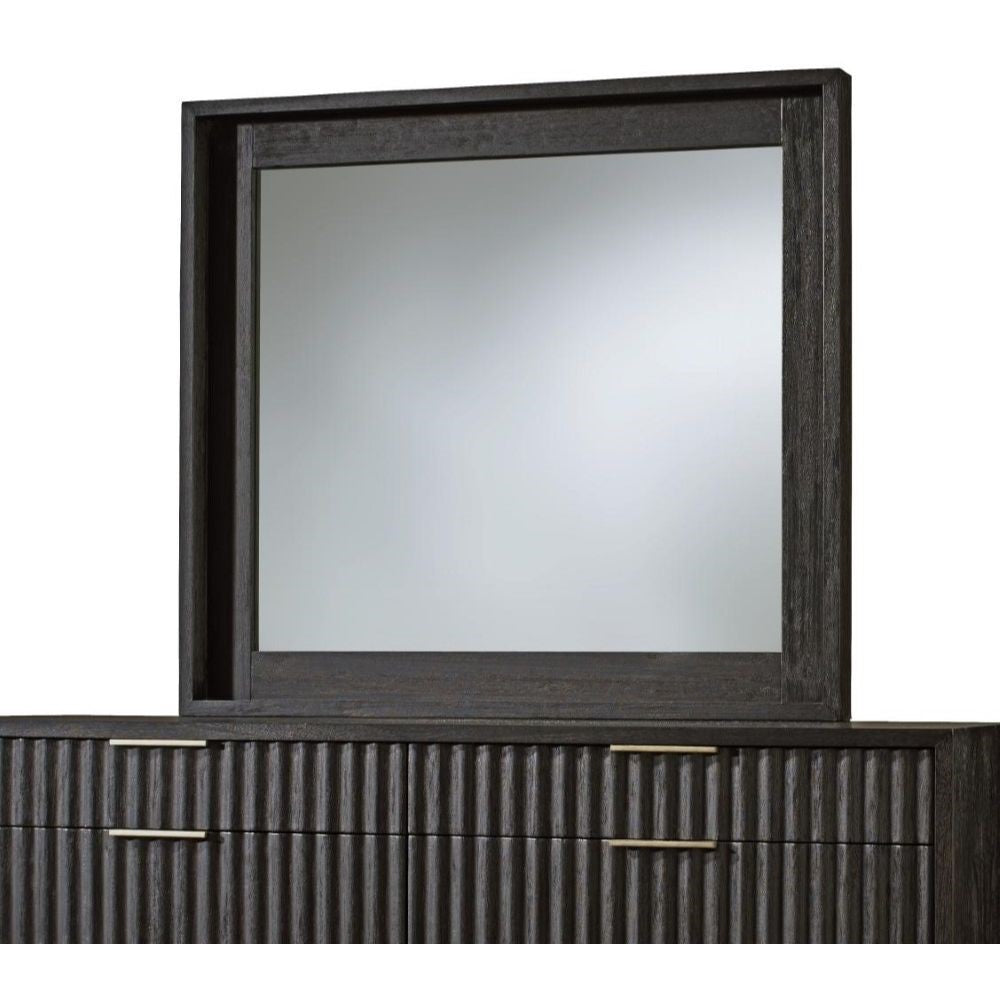 Modus Furniture - Kentfield Solid Wood Beveled Glass Mirror in Black Drifted Oak - 8ZU583 veiw 3