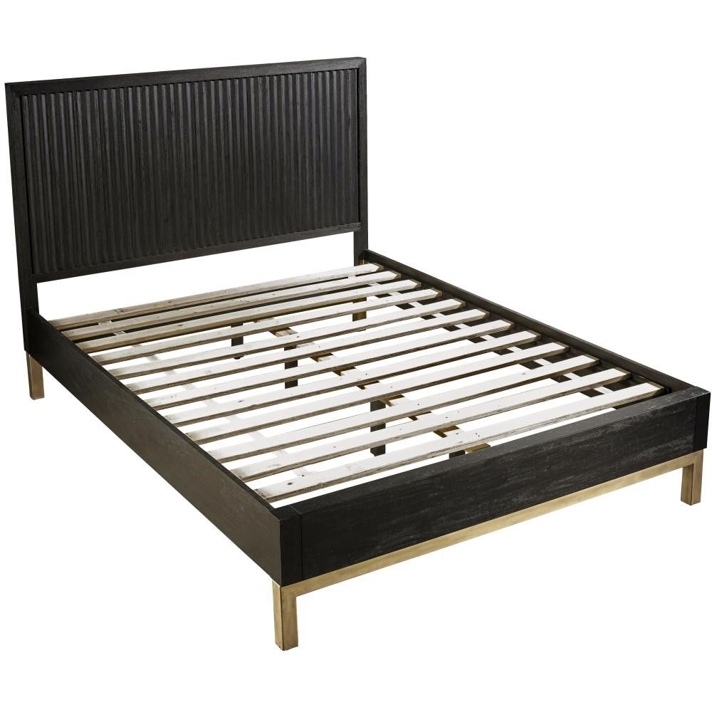 Modus Furniture - Kentfield Solid Wood Full-Size Platform Bed in Black Drifted Oak - 8ZU5P4 veiw 3