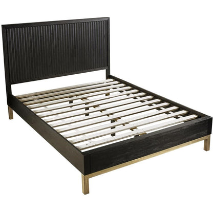 Modus Furniture - Kentfield Solid Wood King-Size Platform Bed in Black Drifted Oak - 8ZU5P7 veiw 3
