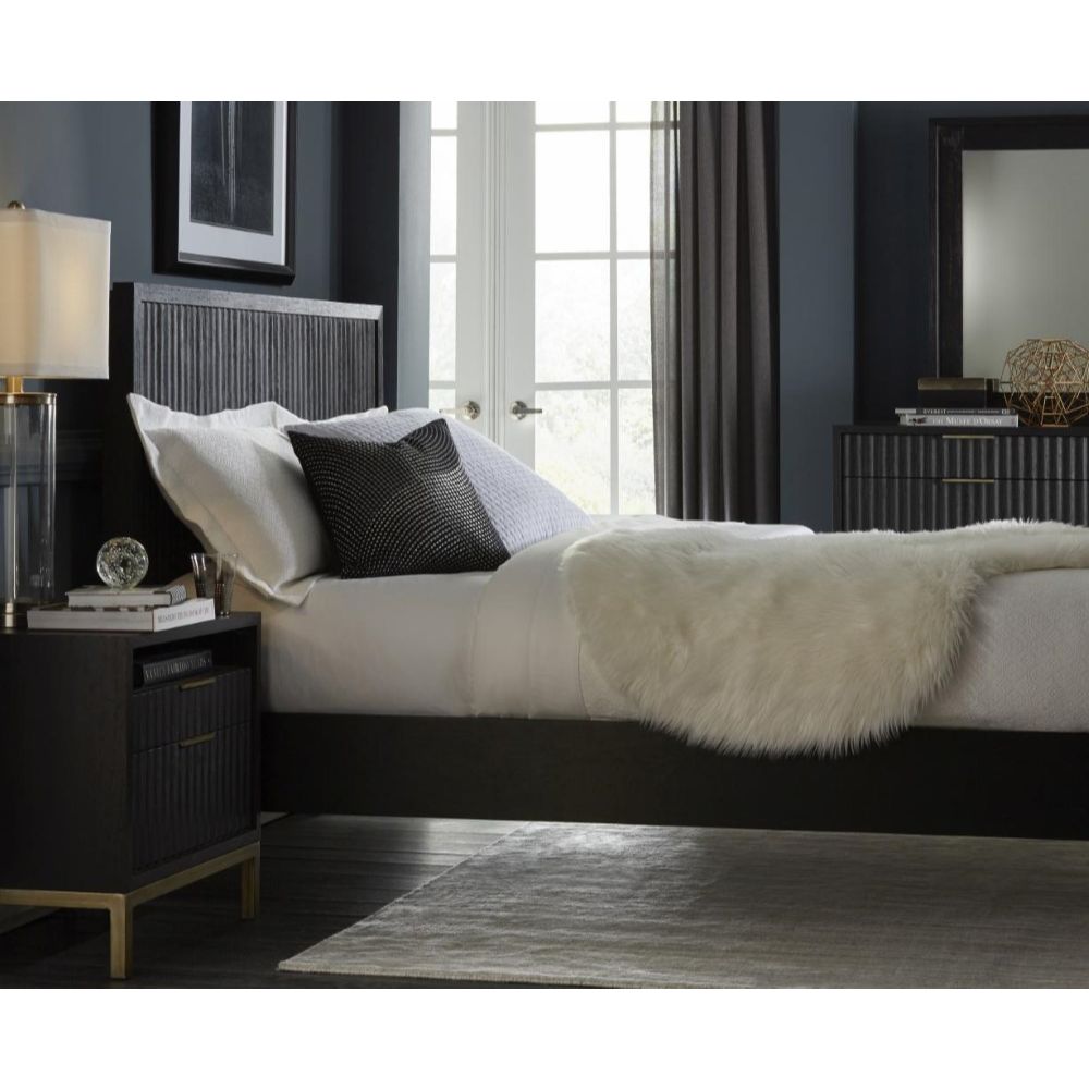 Modus Furniture - Kentfield Solid Wood King-Size Platform Bed in Black Drifted Oak - 8ZU5P7 veiw 6