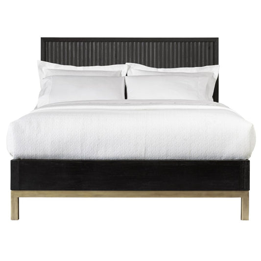 Modus Furniture - Kentfield Solid Wood Queen-Size Platform Bed in Black Drifted Oak - 8ZU5P5 veiw 1