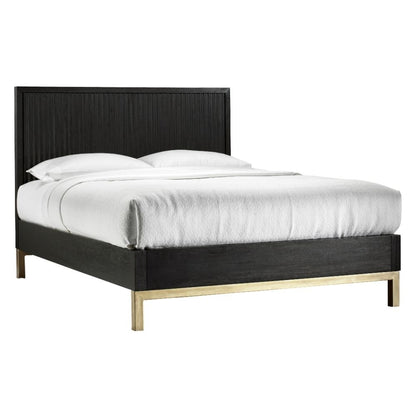 Modus Furniture - Kentfield Solid Wood Queen-Size Platform Bed in Black Drifted Oak - 8ZU5P5 veiw 4