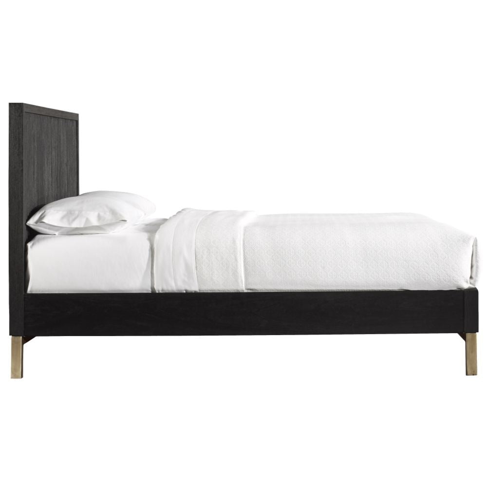 Modus Furniture - Kentfield Solid Wood Queen-Size Platform Bed in Black Drifted Oak - 8ZU5P5 veiw 5