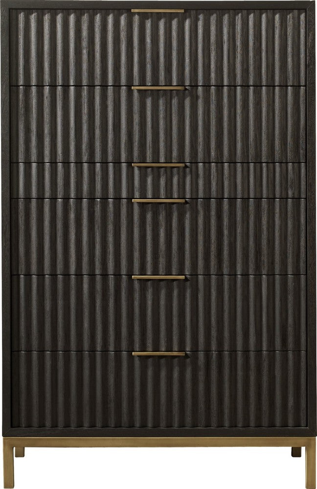 Modus Furniture - Kentfield Solid Wood Six Drawer Chest in Black Drifted Oak (2024) - 8ZU584A view 2