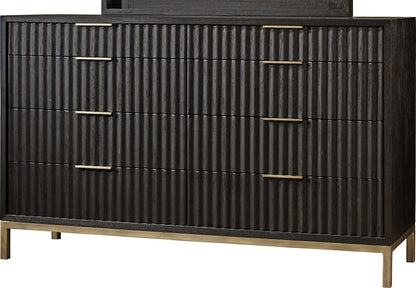 Modus Furniture - Kentifield Solid Wood Eight Drawer Dresser in Black Drifted Oak (2024) - 8ZU582A view 1