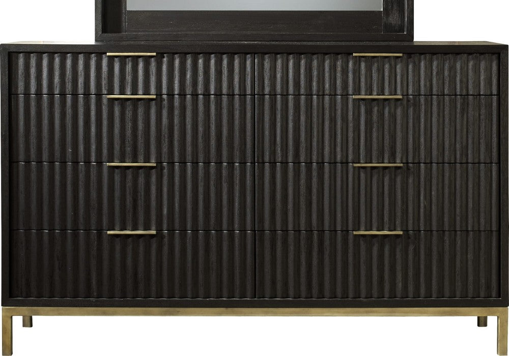 Modus Furniture - Kentifield Solid Wood Eight Drawer Dresser in Black Drifted Oak (2024) - 8ZU582A view 2