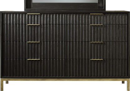 Modus Furniture - Kentifield Solid Wood Eight Drawer Dresser in Black Drifted Oak (2024) - 8ZU582A view 2
