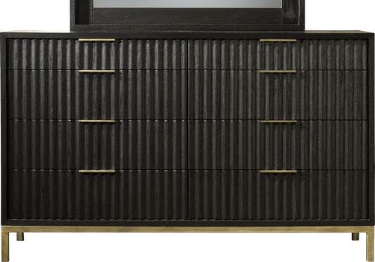 Modus Furniture - Kentifield Solid Wood Eight Drawer Dresser in Black Drifted Oak (2024) - 8ZU582A view 2