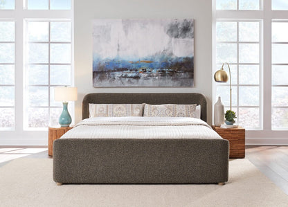 Modus Furniture - Kiki Full-size Upholstered Platform Bed in Pumpernickel Boucle - MQRVH4 view 7