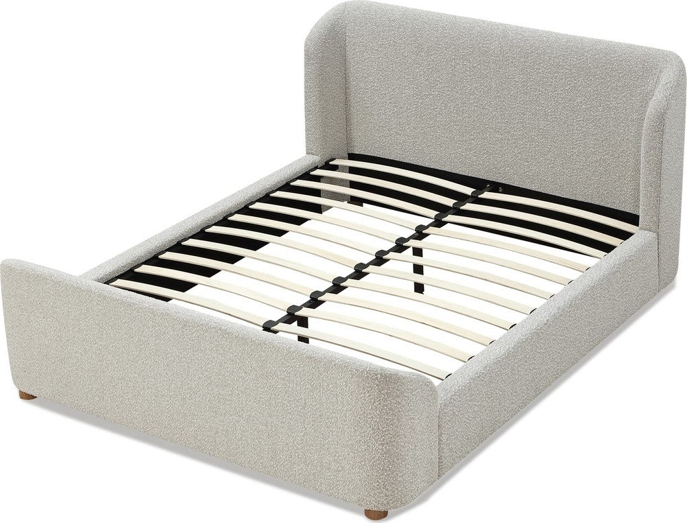 Modus Furniture - Kiki Queen-size Upholstered Platform Bed in Cotton Ball Boucle - MQNBH5 view 4
