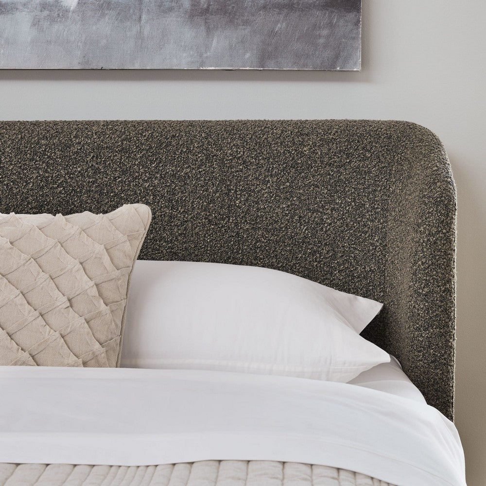 Modus Furniture - Kiki Queen-size Upholstered Platform Bed in Pumpernickel Boucle - MQRVH5 view 5