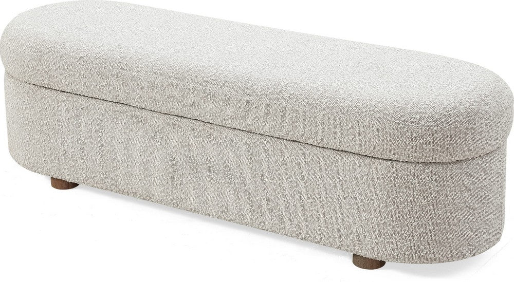 Modus Furniture - Kiki Upholstered Hinged Storage Bench in Cotton Ball Boucle (2026) - MQNB91 view 1