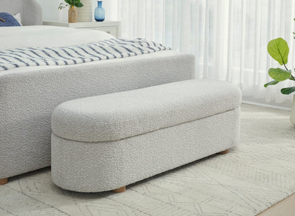 Modus Furniture - Kiki Upholstered Hinged Storage Bench in Cotton Ball Boucle (2026) - MQNB91 view 4