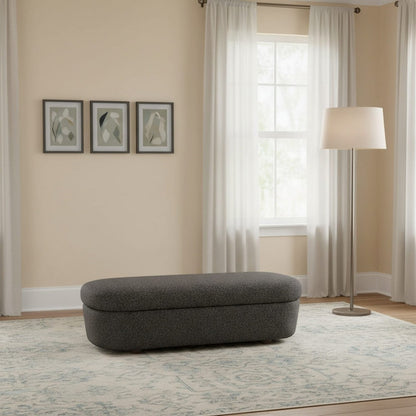 Modus Furniture - Kiki Upholstered Hinged Storage Bench in Pumpernickel Boucle (2026) - MQRV91 view 7