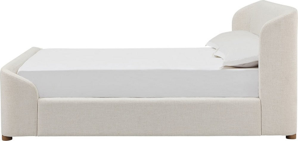 Modus Furniture - Kiki Upholstered Platform Bed in Whipped Honey Linen (2026) - MQ1LL7 view 3