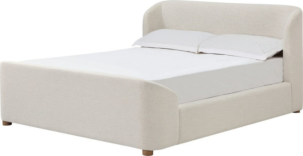 Modus Furniture - Kiki Upholstered Platform Bed in Whipped Honey Linen - MQ1LH4 view 1