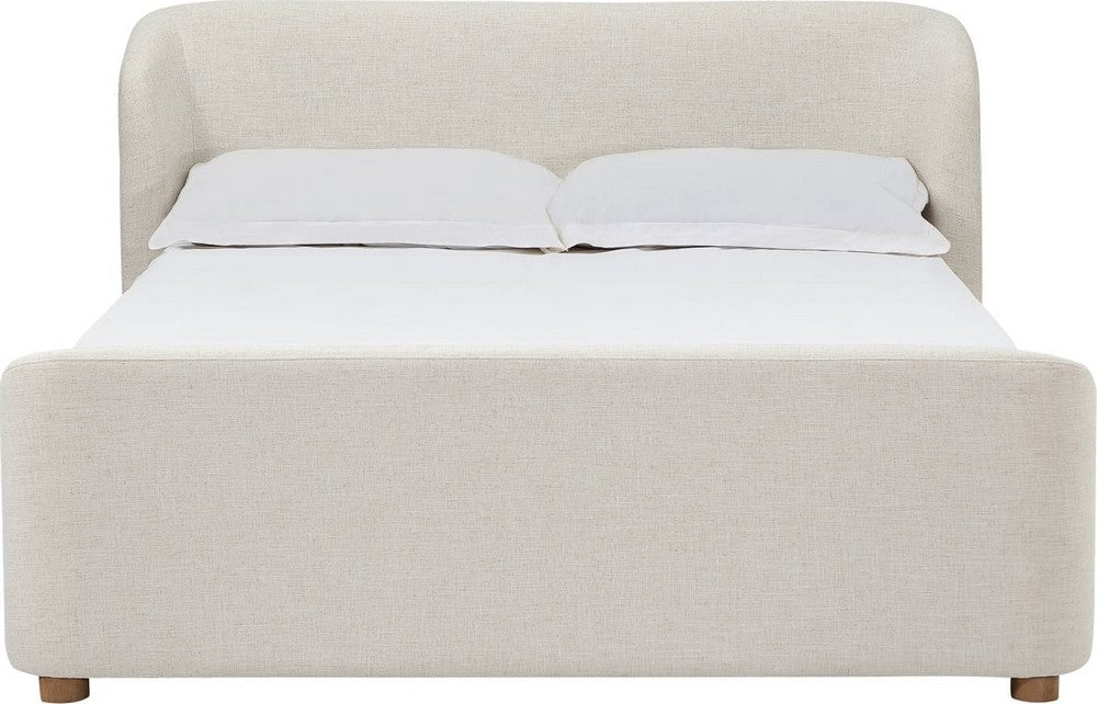 Modus Furniture - Kiki Upholstered Platform Bed in Whipped Honey Linen - MQ1LH5 view 2