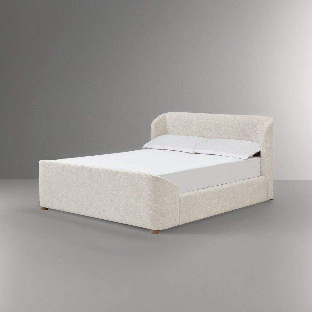 Modus Furniture - Kiki Upholstered Platform Bed in Whipped Honey Linen - MQ1LH5 view 4
