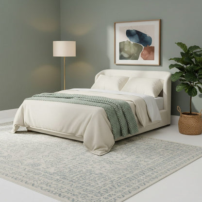 Modus Furniture - Kiki Upholstered Platform Bed in Whipped Honey Linen - MQ1LH5 view 7
