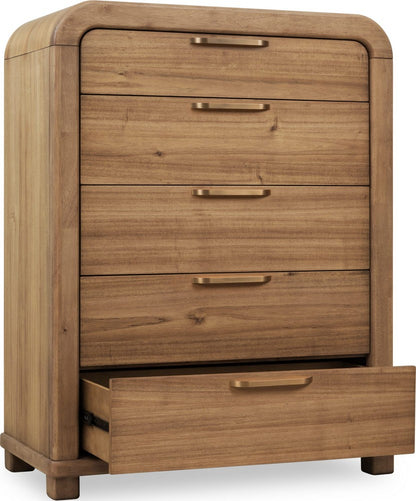 Modus Furniture - Kione Five Drawer Acacia Wood Chest in Lioness - TXXW84 view 3