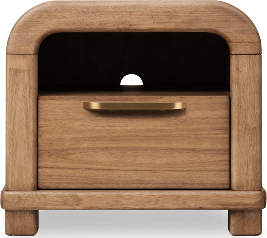 Modus Furniture - Kione One Drawer Acacia Wood Nightstand in Lioness - TXXW81 view 2