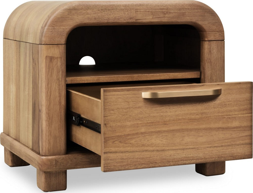 Modus Furniture - Kione One Drawer Acacia Wood Nightstand in Lioness - TXXW81 view 3