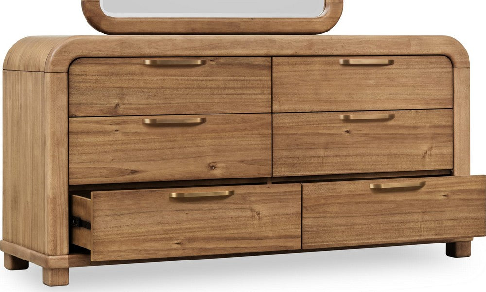 Modus Furniture - Kione Six Drawer Acacia Wood Dresser in Lioness - TXXW82 view 3