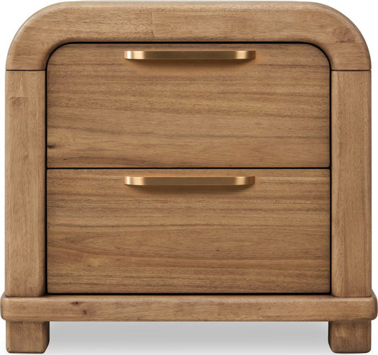 Modus Furniture - Kione Two Drawer Acacia Wood Nightstand in Lioness - TXXW81B view 2