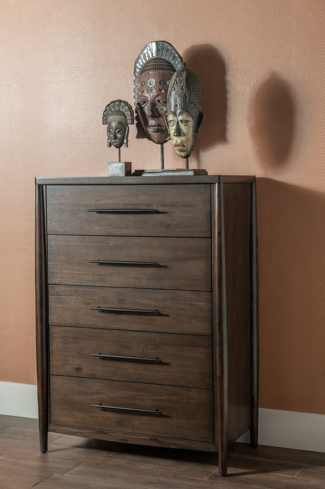 Modus Furniture - Koko Five Drawer Acacia Wood Chest in Minx - TWXV84 view 8