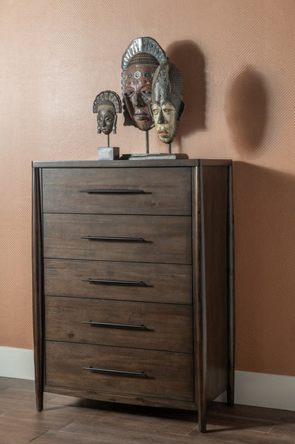 Modus Furniture - Koko Five Drawer Acacia Wood Chest in Minx - TWXV84 view 8