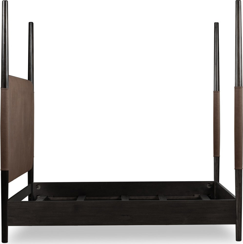 Modus Furniture - Koko Queen-size Upholstered Poster Bed in Minx - TWXVB5 view 6
