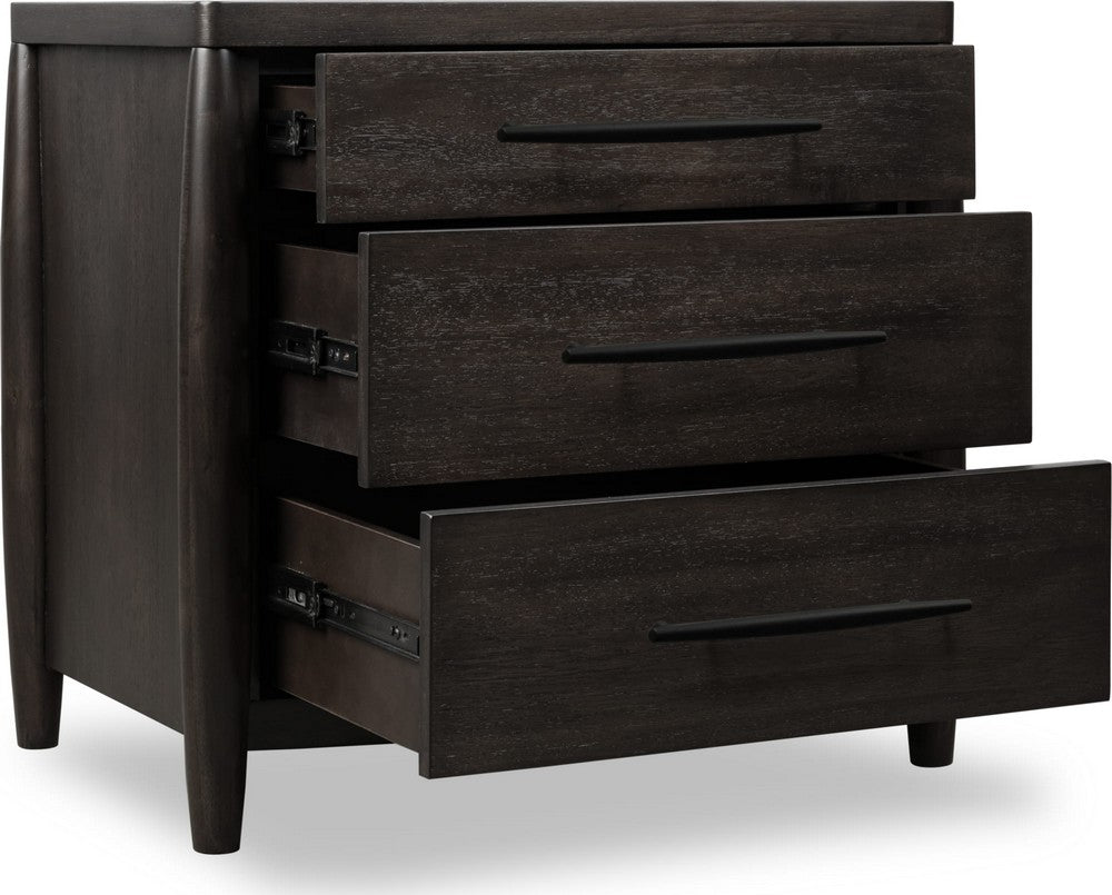 Modus Furniture - Koko Three Drawer Nightstand with Cord Management in Minx - TWXV81B view 3