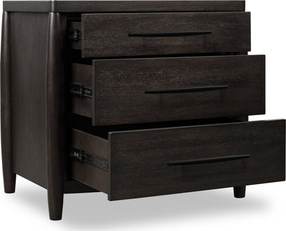 Modus Furniture - Koko Three Drawer Nightstand with Cord Management in Minx - TWXV81B view 3