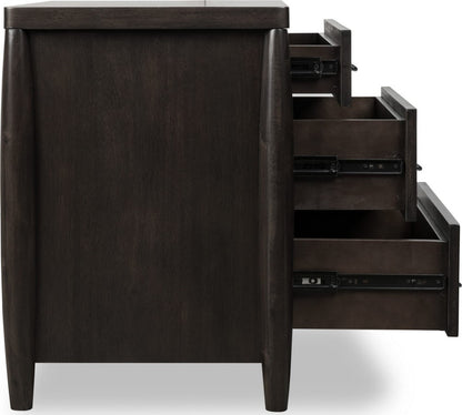Modus Furniture - Koko Three Drawer Nightstand with Cord Management in Minx - TWXV81B view 4