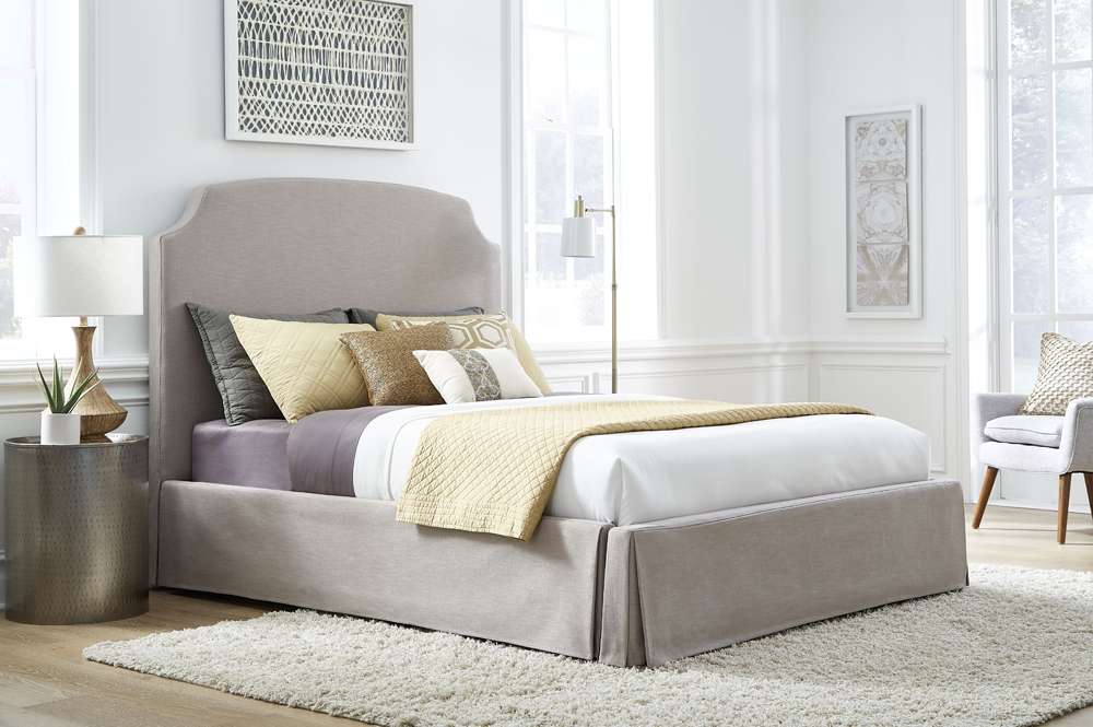 Modus Furniture - Laurel California King-Size Upholstered Skirted Storage Panel Bed in Wheat - CBC3J65_CLOSEOUT veiw 1