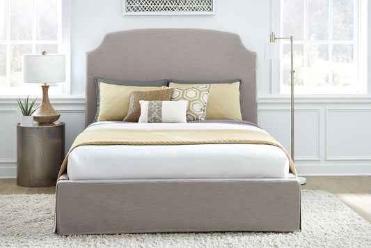 Modus Furniture - Laurel California King-Size Upholstered Skirted Storage Panel Bed in Wheat - CBC3J65_CLOSEOUT veiw 2