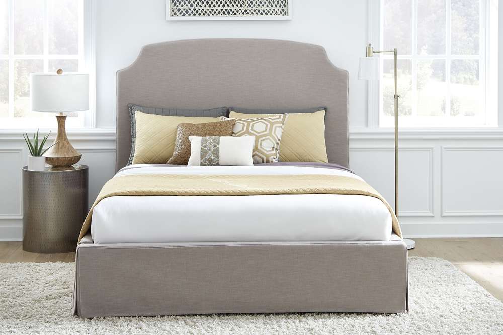 Modus Furniture - Laurel Full-Size Upholstered Skirted Storage Panel Bed in Wheat - CBC3J45_CLOSEOUT veiw 2
