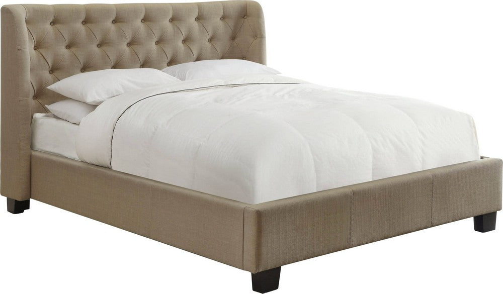Modus Furniture - Levi California King-Size Tufted Platform Bed in Toast Linen - 3ZL7L646 view 1
