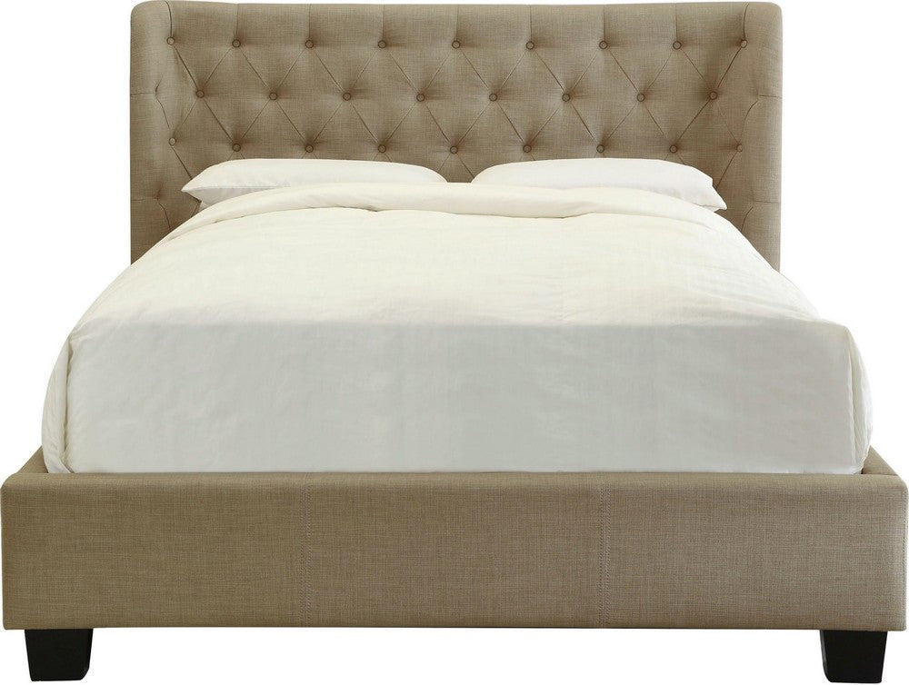 Modus Furniture - Levi Queen-Size Tufted Platform Bed in Toast Linen - 3ZL7L546 view 2