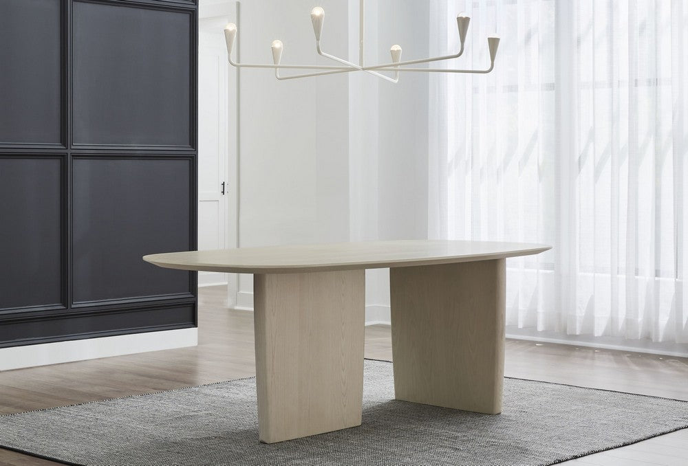 Modus Furniture - Liv Ash Wood Oval Dining Table in White Sand - QHTP61 view 6