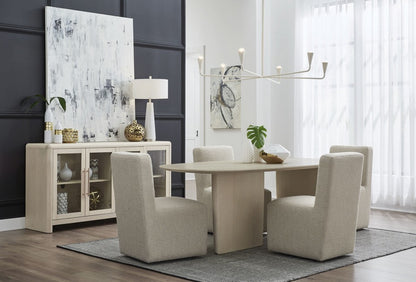 Modus Furniture - Liv Ash Wood Oval Dining Table in White Sand - QHTP61 view 8