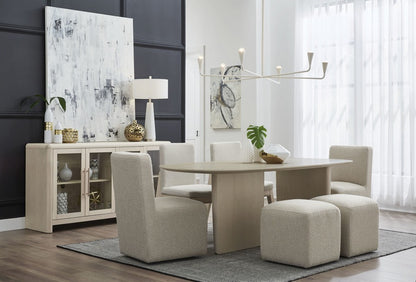 Modus Furniture - Liv Ash Wood Oval Dining Table in White Sand - QHTP61 view 9