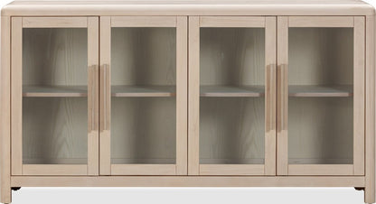 Modus Furniture - Liv Glass Door Ash Wood Sideboard in White Sand - QHTP79 view 2