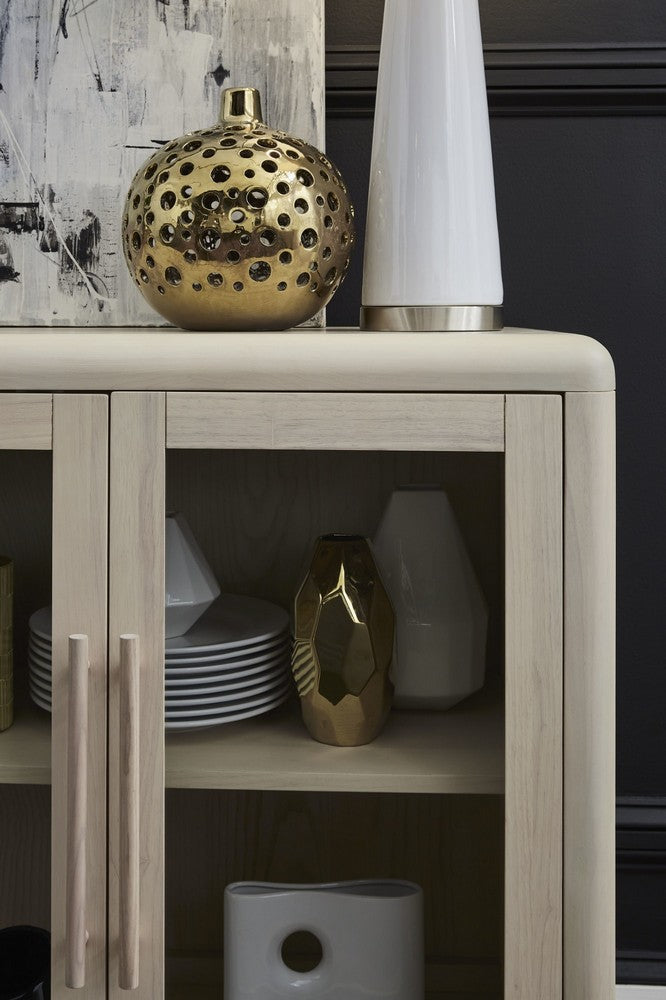 Modus Furniture - Liv Glass Door Ash Wood Sideboard in White Sand - QHTP79 view 5