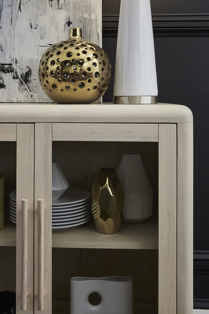 Modus Furniture - Liv Glass Door Ash Wood Sideboard in White Sand - QHTP79 view 5