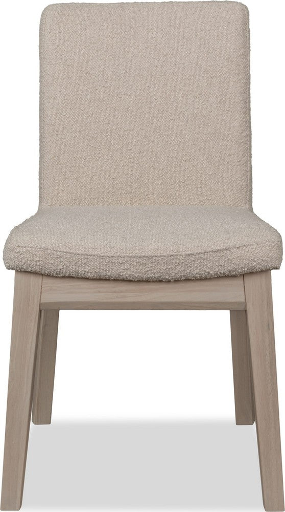Modus Furniture - Liv Solid Wood Dining Chair in White Sand and Brun Boucle - QHTP63B_1 view 2
